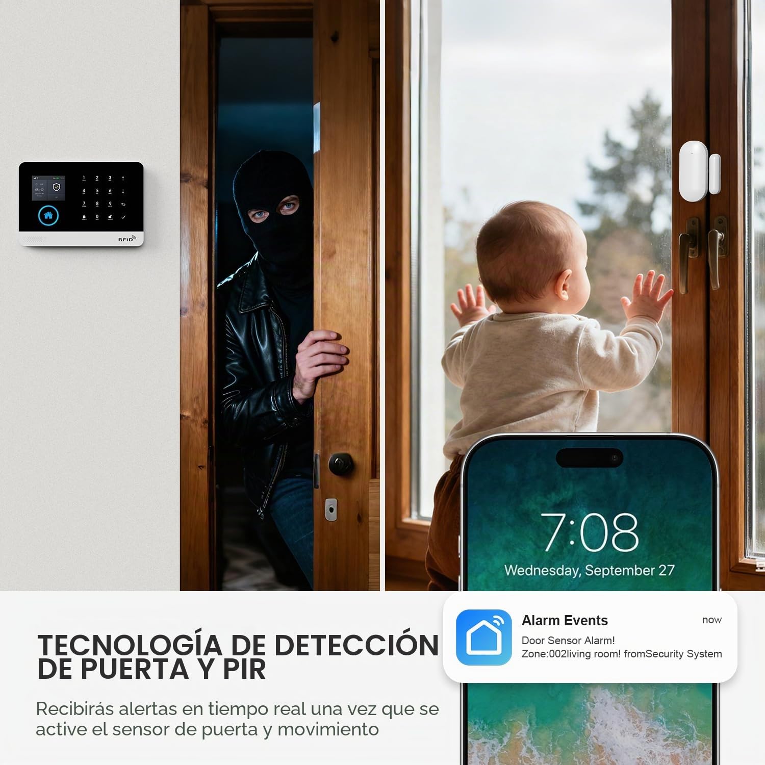 Alarma para casa inalámbrica DIY 24 piezas – 4G/WiFi/GSM sistema de alarma casa, 10 sensores puerta/ventana + 5 detectores de movimiento, alarma 120 dB, App Tuya/Smart Life/Alexa/Google, garantía 1