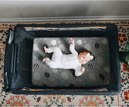 Pack n Play Stretchy Fitted Playard Sheet Set BROLEX 2 Pack Portable Mini Crib Sheets,Convertible Playard Mattress Cover,Ultra Soft Material,Space Planet