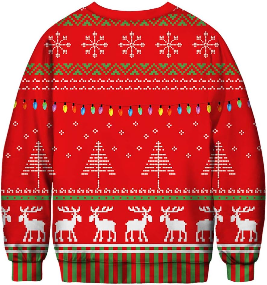 ALBIZIA Unisex Animal Print Crew Neck Ugly Christmas Xmas Pullover Sweatshirt - Image 2