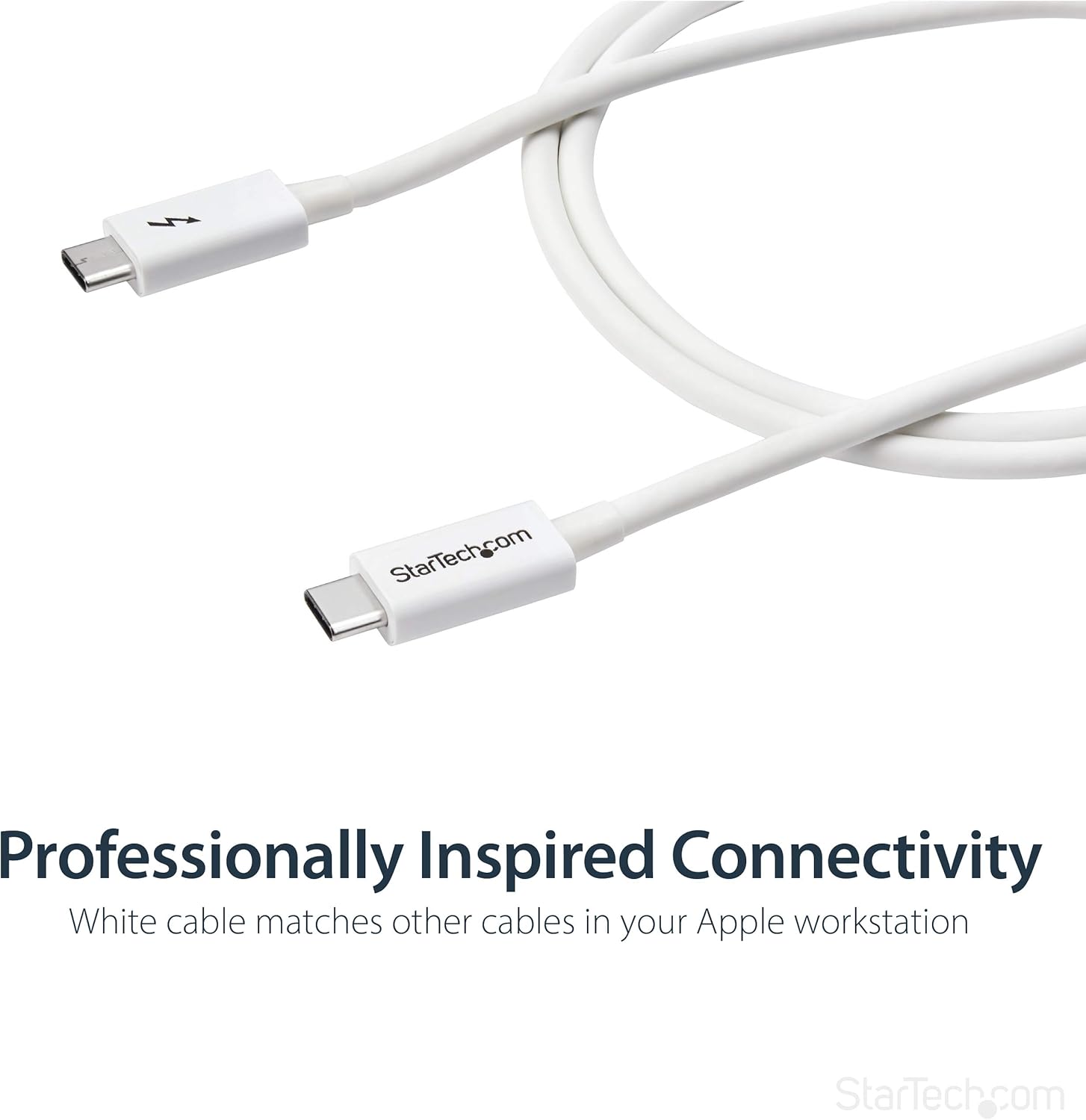 StarTech.com 3.3ft (1m) Passive Thunderbolt 3 Cable, 20Gbps, 100W PD, 4K Video, Thunderbolt Cable, Compatible with USB4/DP Alt Mode, Thunderbolt 4, USB 3.2/Type-C (TBLT3MM1MW)