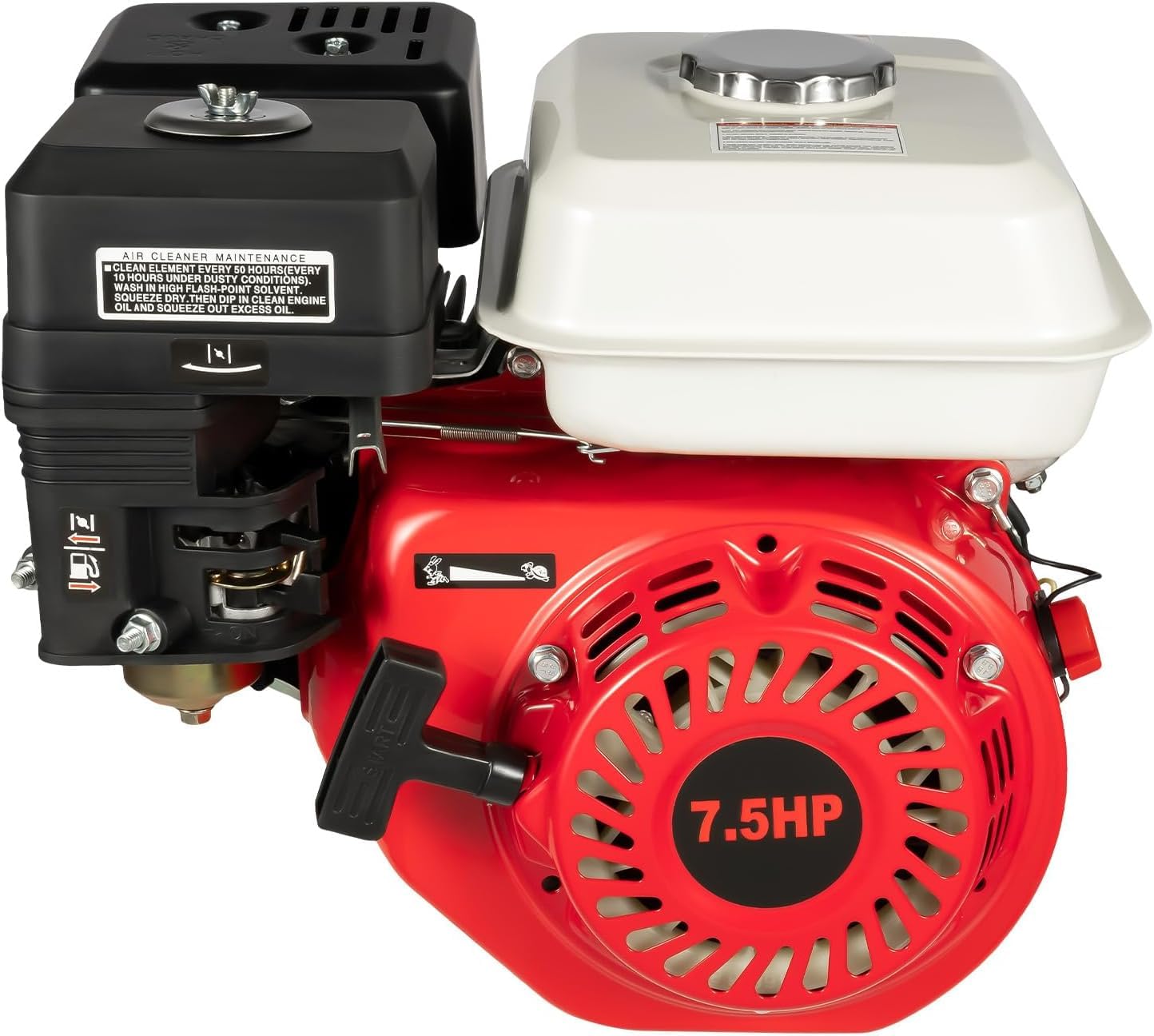 Moteur à essence 4 temps 7,5 CV 5100 W Go Kart avec moteur à essence 212 cm³, générateur de refroidissement à air 3600 tr/min pour outils, compresseur, tondeuse à gazon