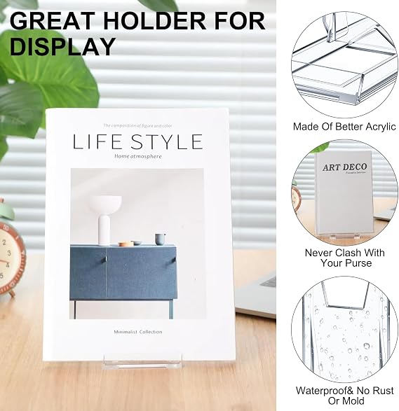 30 Pcs Acrylic Adjustable Plate Stands for Display Clear Plastic Stand Easel Decorative Plate Holder for Home Office Supplies Festival Party Decoration Transparent Fine China Artwork Photos
