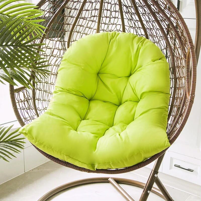 Soft Symphony Hanging Egg Jhula Cushion – Padded Polyester Seat for Outdoor Swing, Garden Basket Chair (Parrot Green, Cushion only)
