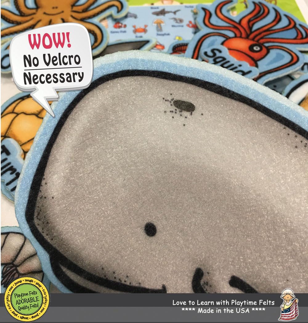 Ocean Creatures and Their Names | Felt Board Story Sets for Preschool Classroom | Reusable Felt Stories for Preschoolers