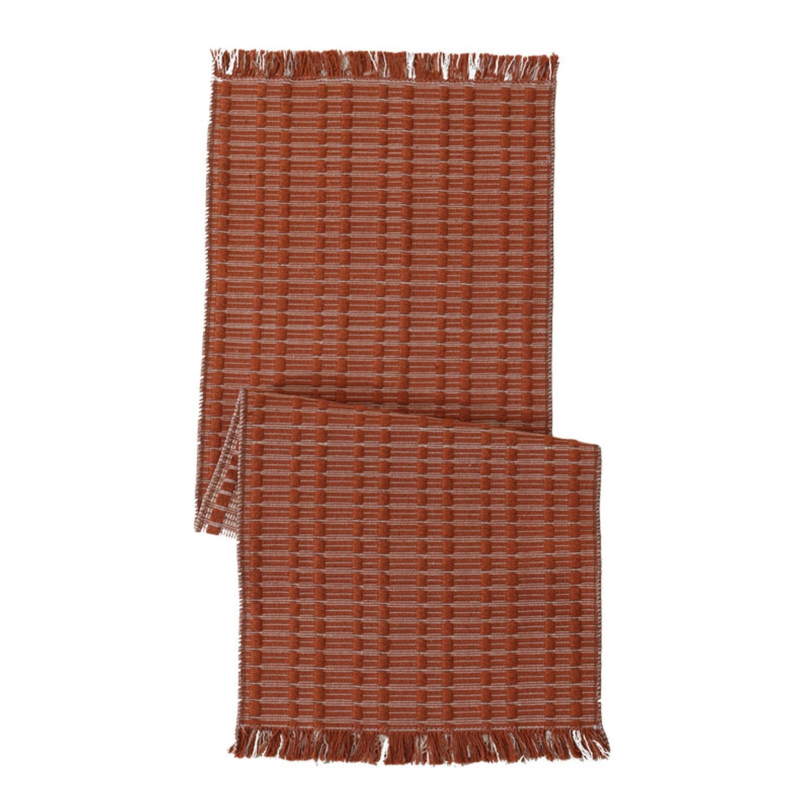 Cotton Thread Woven Table Runner With Handmade Tassels,Reversible Striped Dresser Scarf,For Dining Table,Sideboard,TV Cabinet & Tea Tray Decor(Orange,200cm/78.7in)