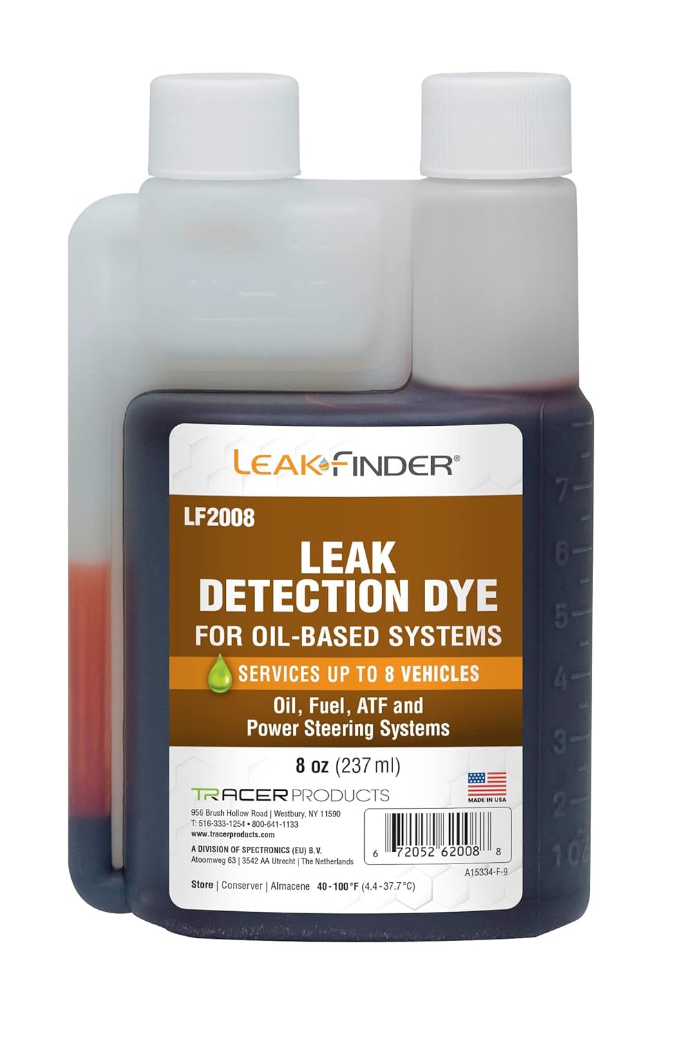 LEAKFINDER LF2008 Automotive OilBased Fluid Leak Detection Dye, Services Auto Oil, Fuel, ATF