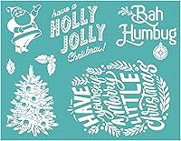 Vista 9 de BAOFALI Plantilla de serigrafía con temática navideña, impresión de serigrafía autoadhesiva reutilizable, para decoración/impresión