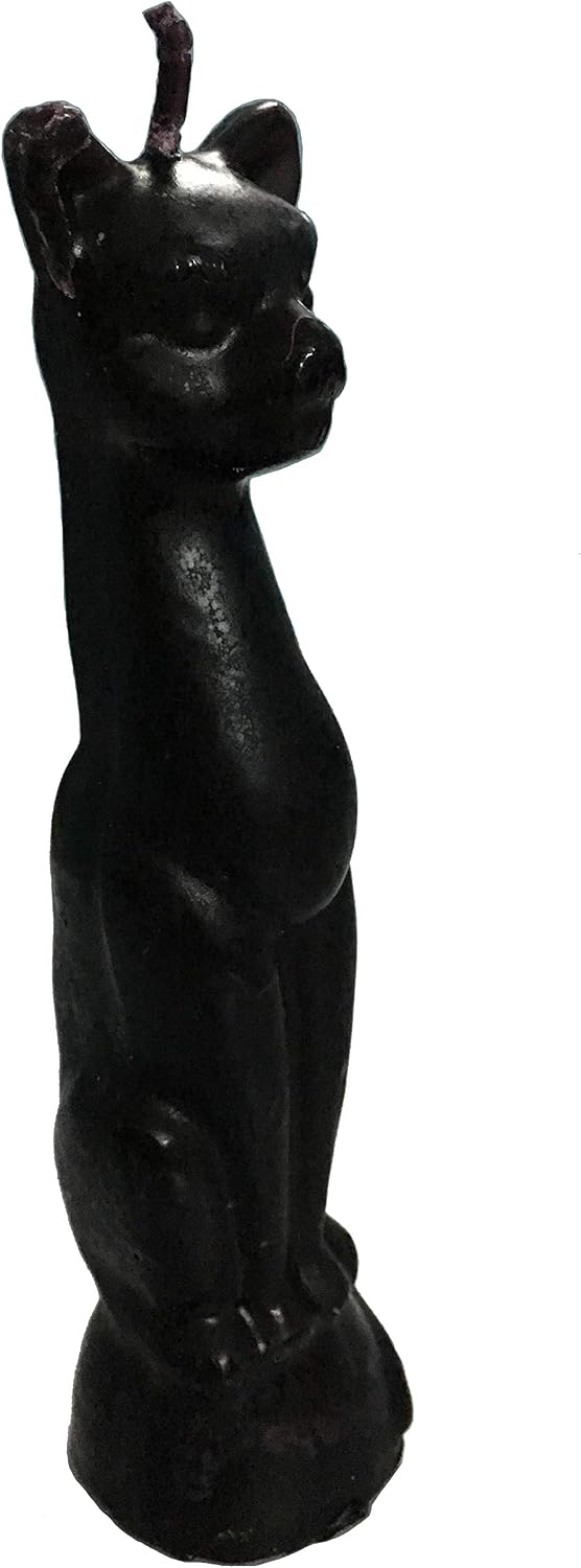 Vrinda ® Cat Figure Spell Candle | Handcrafted 5" Ritual Candle | Wicca Spells Candle | Great for Halloween, Birthdays - Black Mystical Candle, Approx 5.5"x1.5" Size