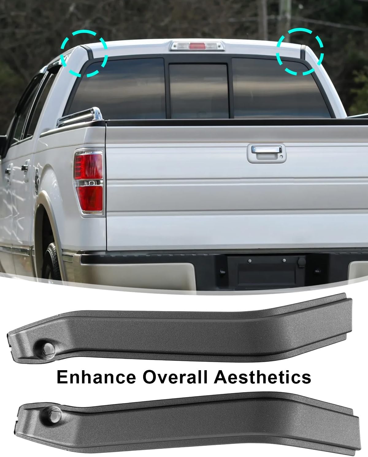 Left Right Roof Trim Moldings Replace 9L3Z-1651728-AA 9L3Z-1651729-AA Fit for Ford F-150 FX2 FX4 King Ranch STX XL SVT Raptor XLT 3.5L 3.7L 5.0L 4.6L 5.4L 6.2L HD Edition 2009-2014, Decorative Strip