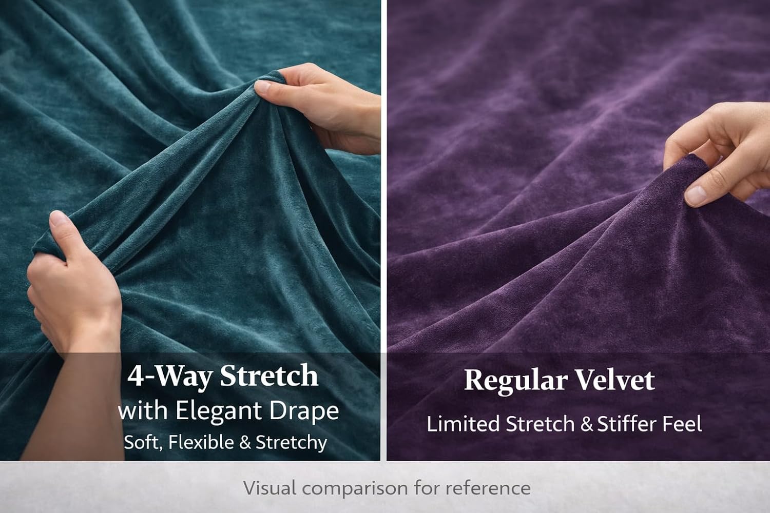 Baby Blue – Luxury 4-Way Stretch Velvet Fabric by Valentina Textile Inc – 58” Wide Soft Stretch Velvet for Sewing, Apparel & Upholstery (1 Yard)