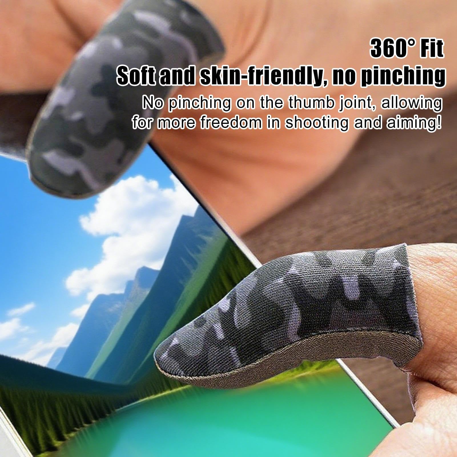 Oddychaj?ce r?kawiczki do gier sportowych, 4,5 x 2,5 cm, odporne pot, etui kciuk, mobilny kontroler G-aming, odporny rozdarcie design, dla m??czyzn i kobiet