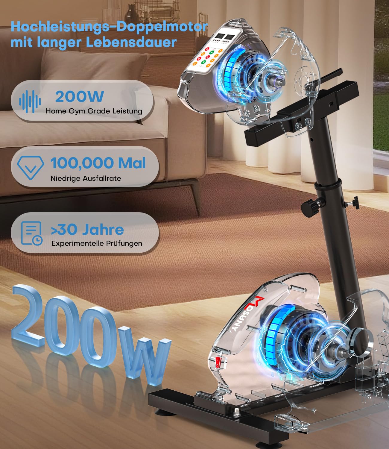 Pedaltrainer 2026 Elektrischer Heimtrainer mit Widerstand und Geschwindigkeit, 2-in-1 Arm- und Beintrainer für Senioren mit großem LCD-Display