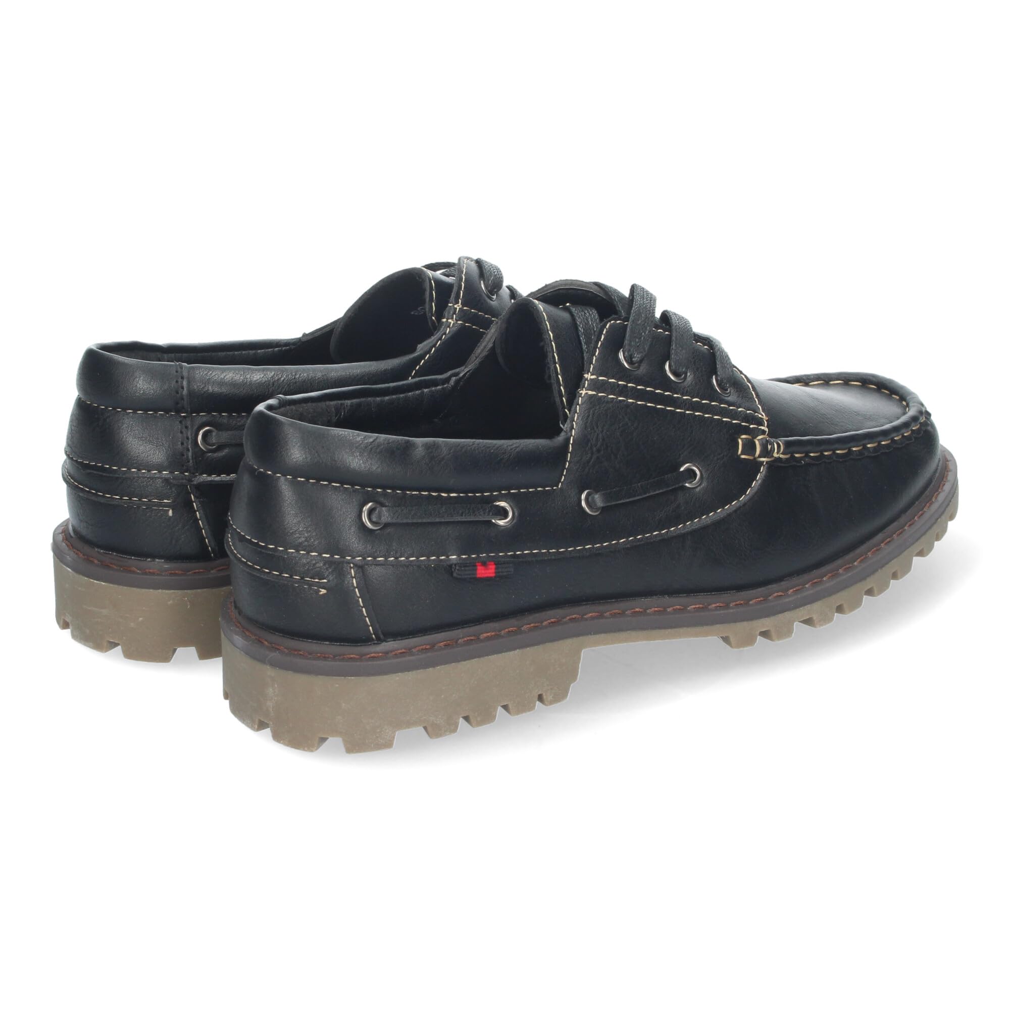 Mocasines Elegantes de Hombre con Suela Dentada Resistente, Diseno Clasico con Cosidos y Cierre de Cordones.