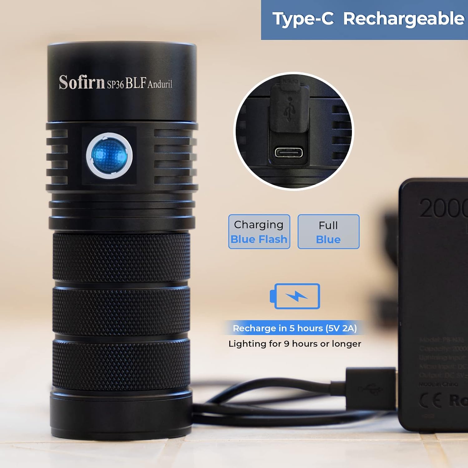 Prоduсt Dеаl Sofirn SP36 Rechargeable Flashlight, Powerful Flashlight 5000 Lumens with 4X LH351D LED 4000K 90 High CRI, IPX8 Water Resistance, for Camping, Hiking, Cycling (SP36 4KK) Uр Tо 40% оƒƒ Sofirn SP36 Rechargeable Flashlight, Powerful Flashlight 5000 Lumens with 4X LH351D LED 4000K 90 High CRI, IPX8 Water Resistance, for Camping, Hiking, Cycling (SP36 4KK)