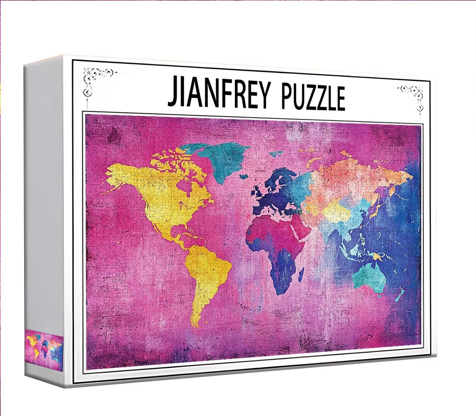 Puzzle 2000 Piezas Adultos Puzzle Mapa del Mundo Vistoso Rompecabezas Adultos XXL 100 x 70cm, Impossible Rompecabezas, Madera Jigsaw Arte Juego Educa Familiar Aliviar El Estrés, Regalos de Pascua F-7