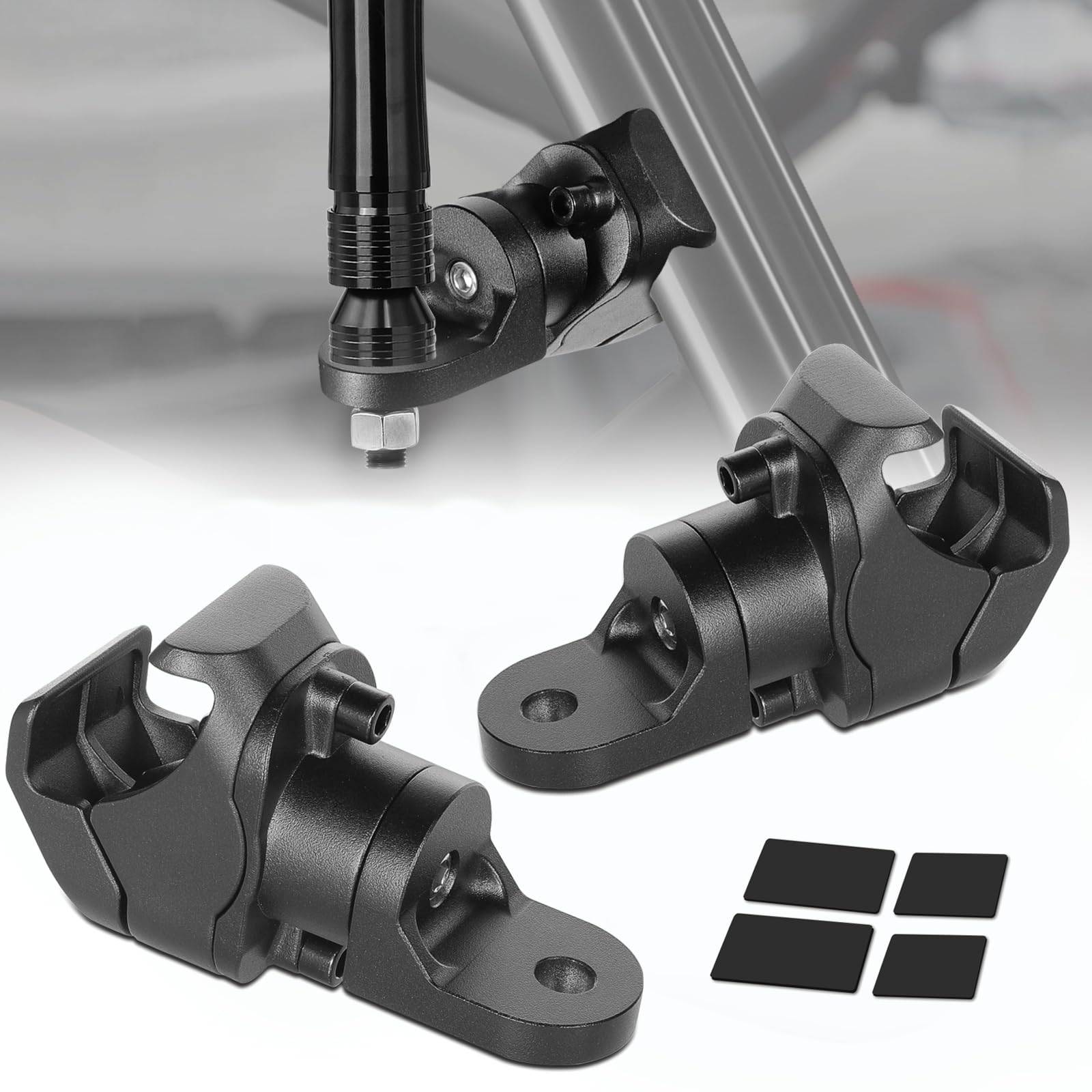 SWATOW INDUSTRIES 2PCS Whip Lights Mounting Brackets, UTV Whip Mount Heavy Duty Flag Mount Antenna Lighted Whip UTV Pro-Fit Brackets for Polaris Ranger General Can am Defender Commander Maverick