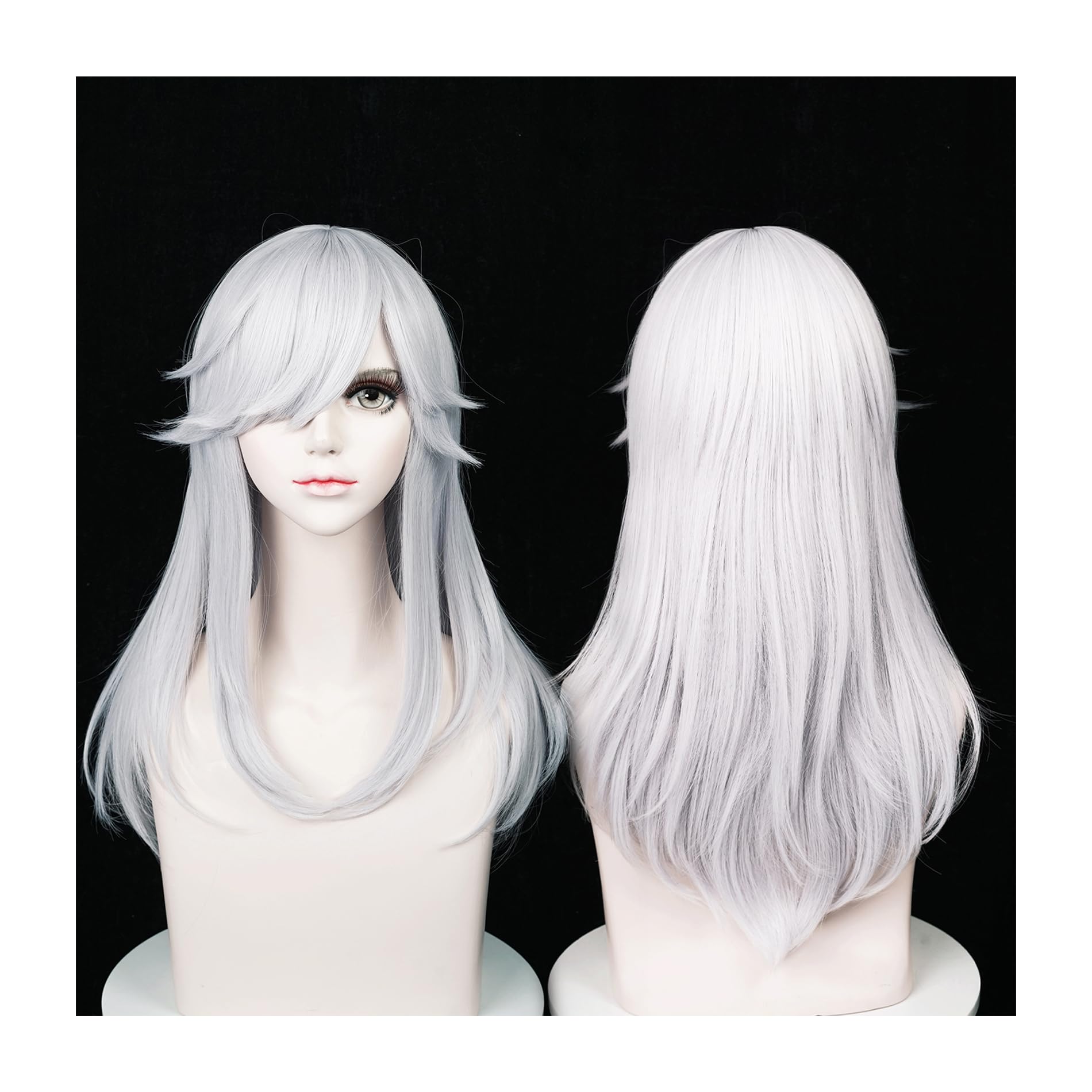 LABEAUTÉ Max Beauty Anime Multiple Characters Cosplay Wigs for Genshin Impact + Free Cap (White-sr)