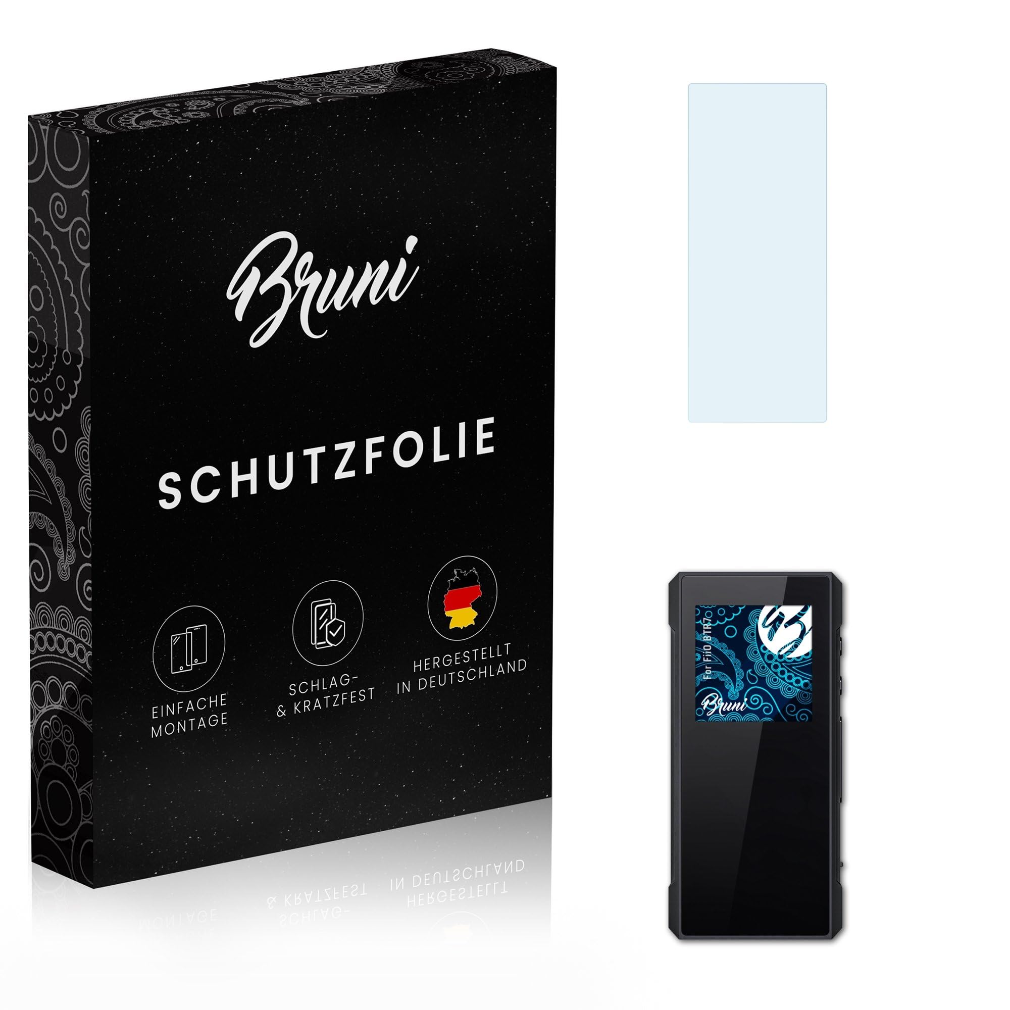 Bruni Screen Protector compatible with FiiO BTR7 Protector Film, crystal clear Protective Film (2X)