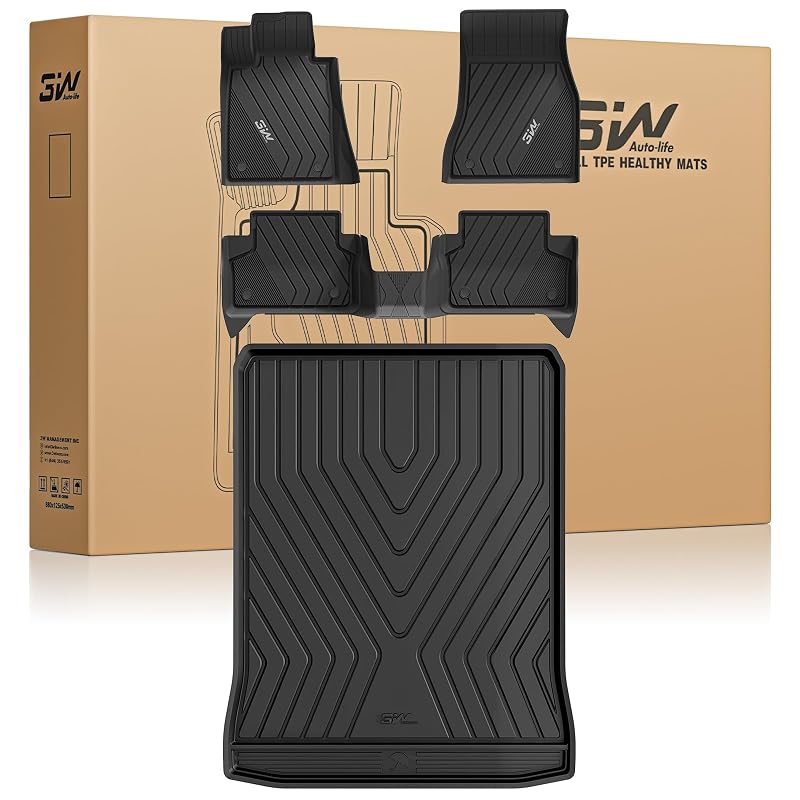 Kit de Tapetes e Revestimento de Porta-Malas 3W para BMW 5 Series G30 2017–2023, TPE, 6 peças