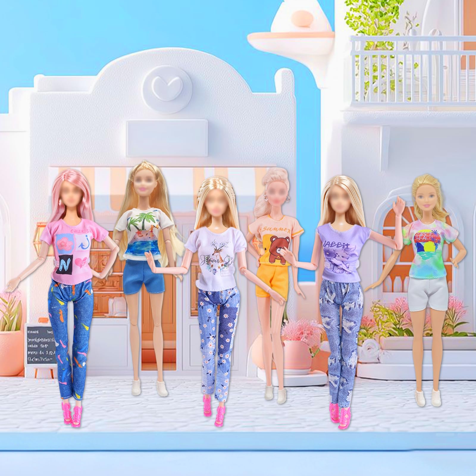 16 vestiti per bambole da 29 cm, compatibili con Barbie, confezione alla moda, 10 accessori inclusi 2 abiti da sera, 2 abiti, 3 set di abbigliamento quotidiano 3 set di abbigliamento estivo leggero