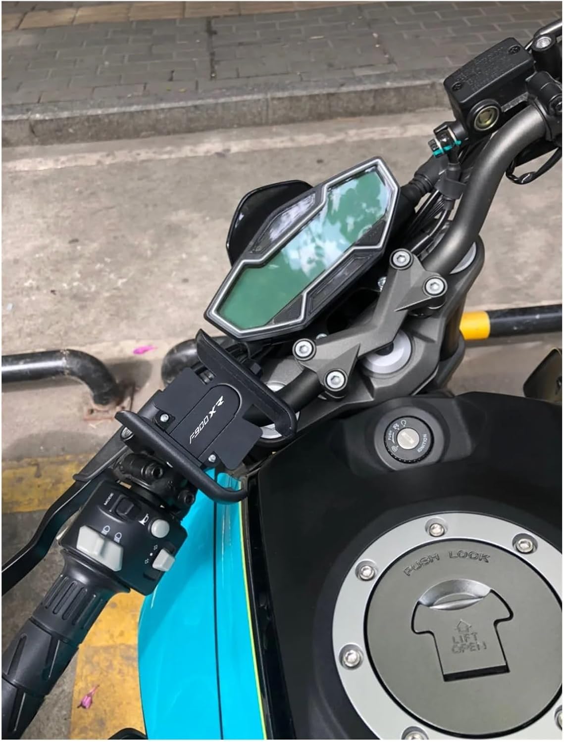 for BMW F900XR F900 XR Motorcycle Accessories Handlebar Rearview Mobile Phone Holder GPS Stand Bracket(Handlebar Silver)