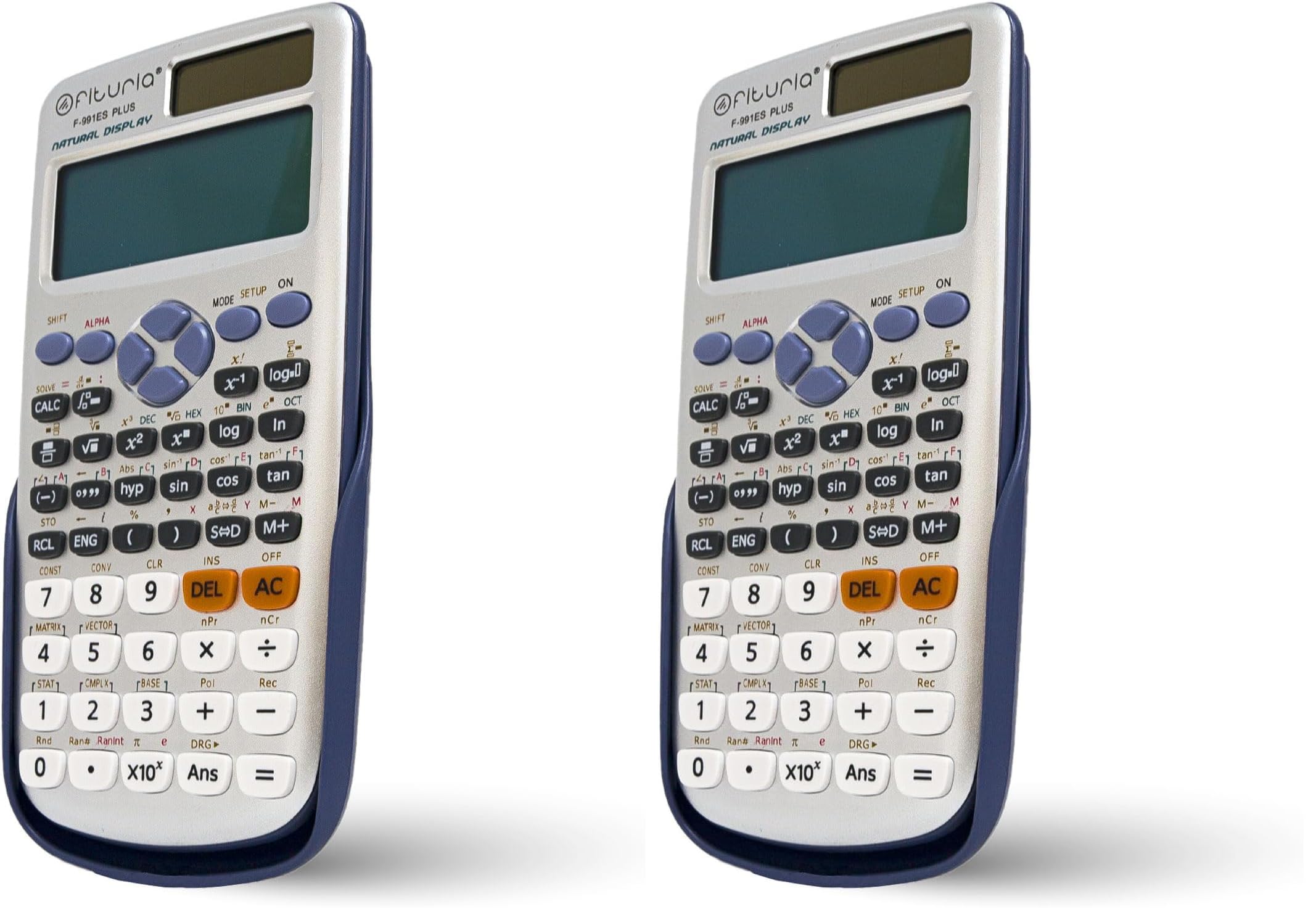 Calculadora científica Solar, Calculadora Digital cientifica para Ingeniería, Escuela y Universidad, Pantalla 2 líneas, Compatible para Escuelas y Negocios - Ofituria (F-991ES) (Paquete de 2)