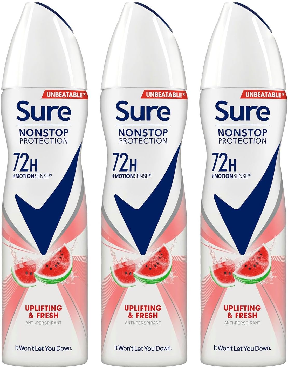 Antiperspirant 72H Nonstop Sweat and Odour Protection Alcohol-Free Body Spray Anti-White Marks with Fresh and Clean Multi Fragrance Deodorant for Women, 150ml Pack of 3 (Uplifting & Fresh)