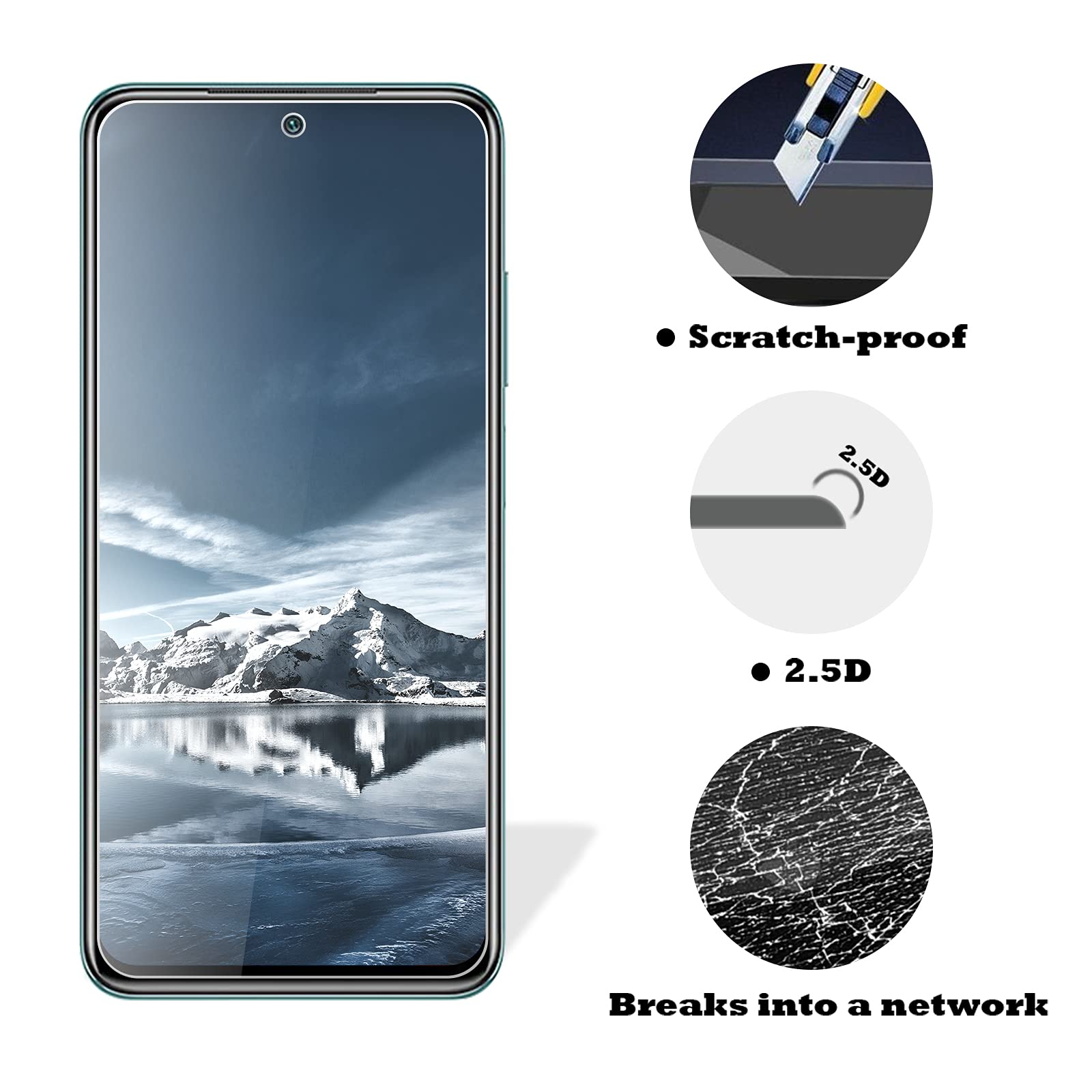 ROVLAK Screen Protector for Xiaomi Redmi Note 10 Tempered Glass Screen Protector 2-Pack HD 2.5D 9H Protective Film Protection Anti-Fingerprint Bubble-Free Glass Protector for Xiaomi Redmi Note 10 - Image 3