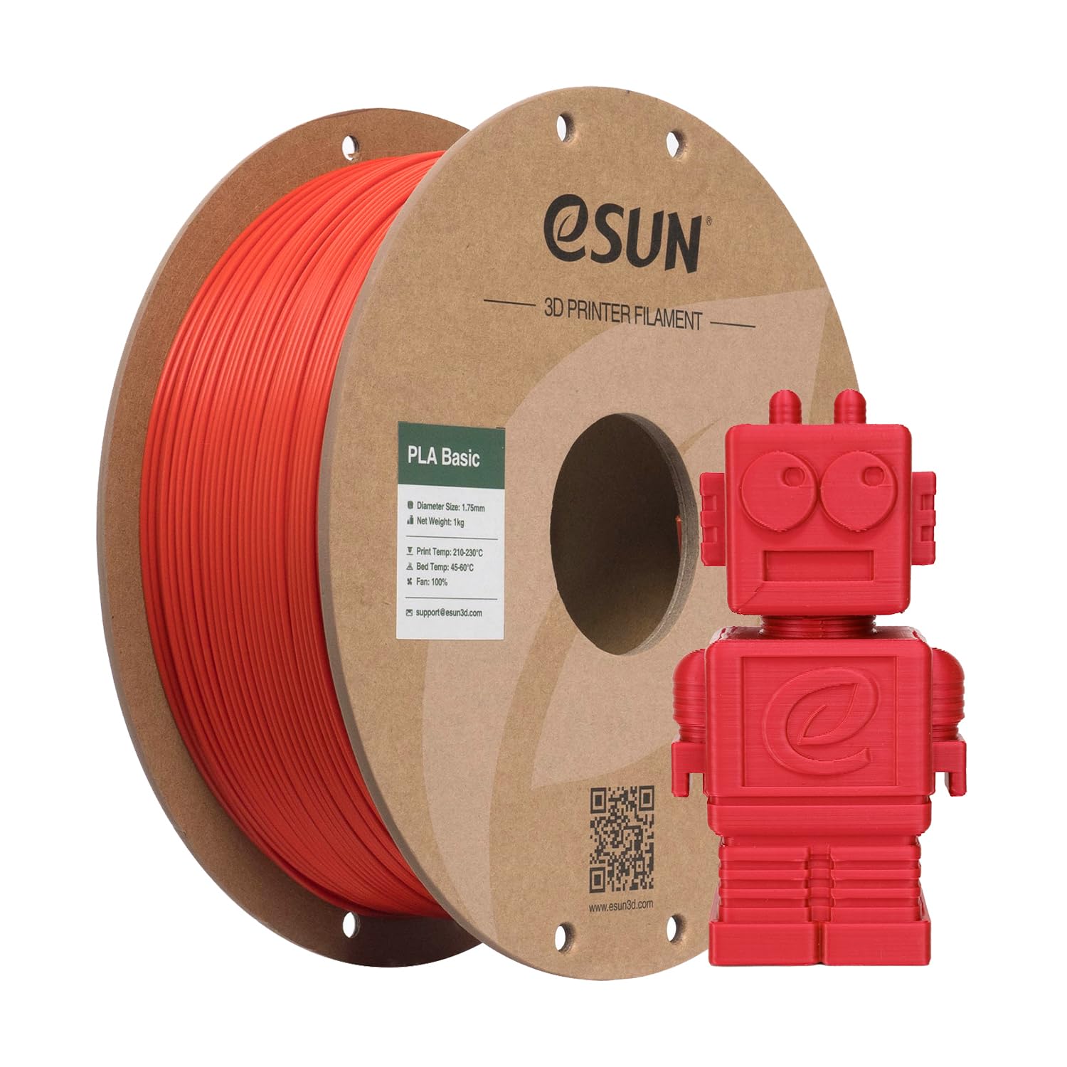 eSUN PLA Filament 1.75mm, ePLA Hohe Geschwindigkeit 3D Drucker Filament Maßgenauigkeit +/- 0.03mm, 1KG Spule (2.2 LBS) Super Speedy PLA Filament für High Speed Drucker