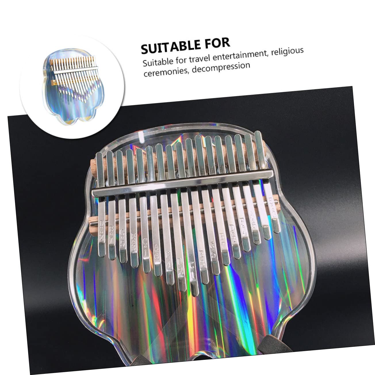 Kalimba Strumento Musicale 17 Tasti Acrilico Pianoforte A Pollice Per Principianti Dito Forniture Musicali Leggero Portatile