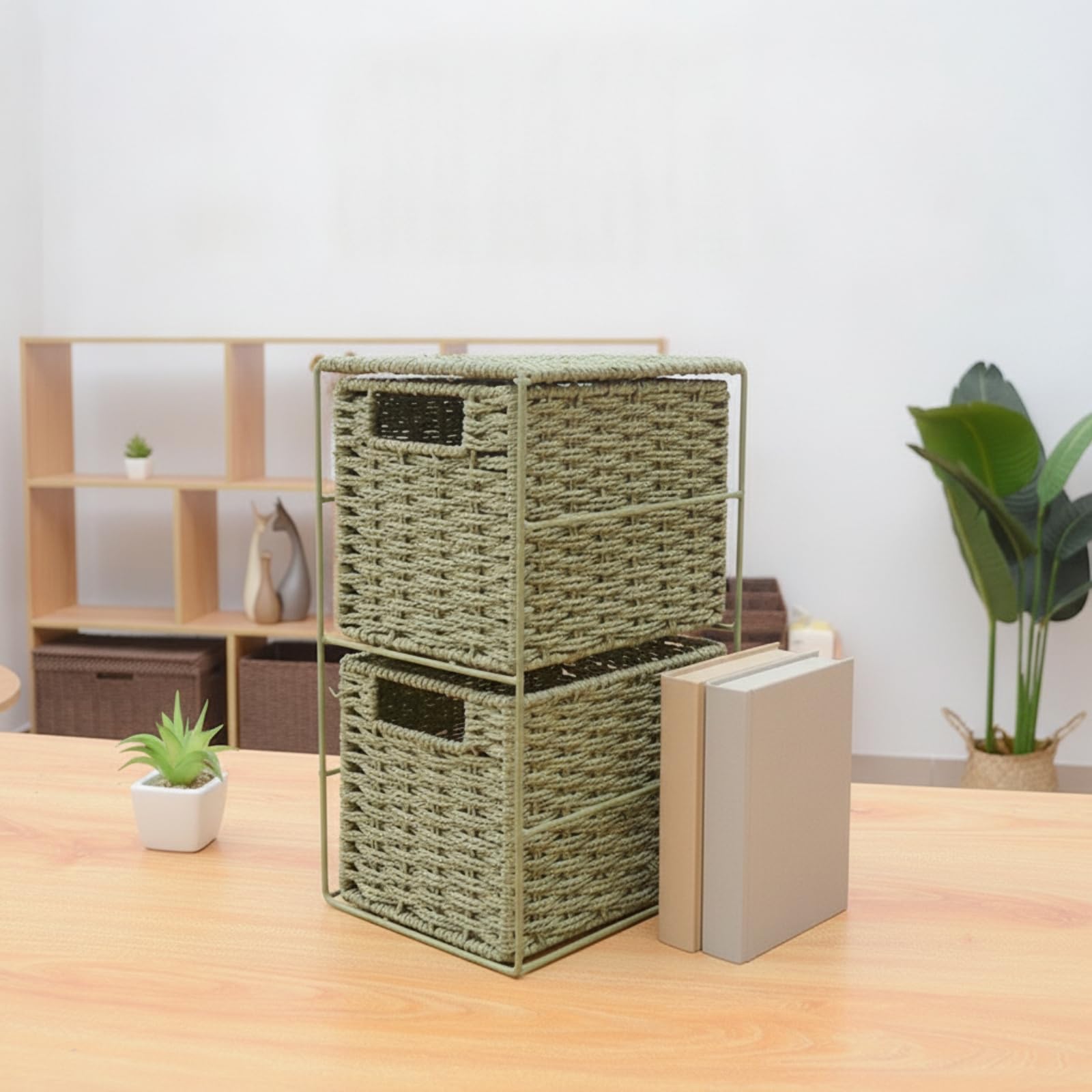 KESOTO Organizador Escritorio con Cajones Multiusos Organizador con Cajones Elegante Caja Organizadora Compartimentos para Oficina, Verde
