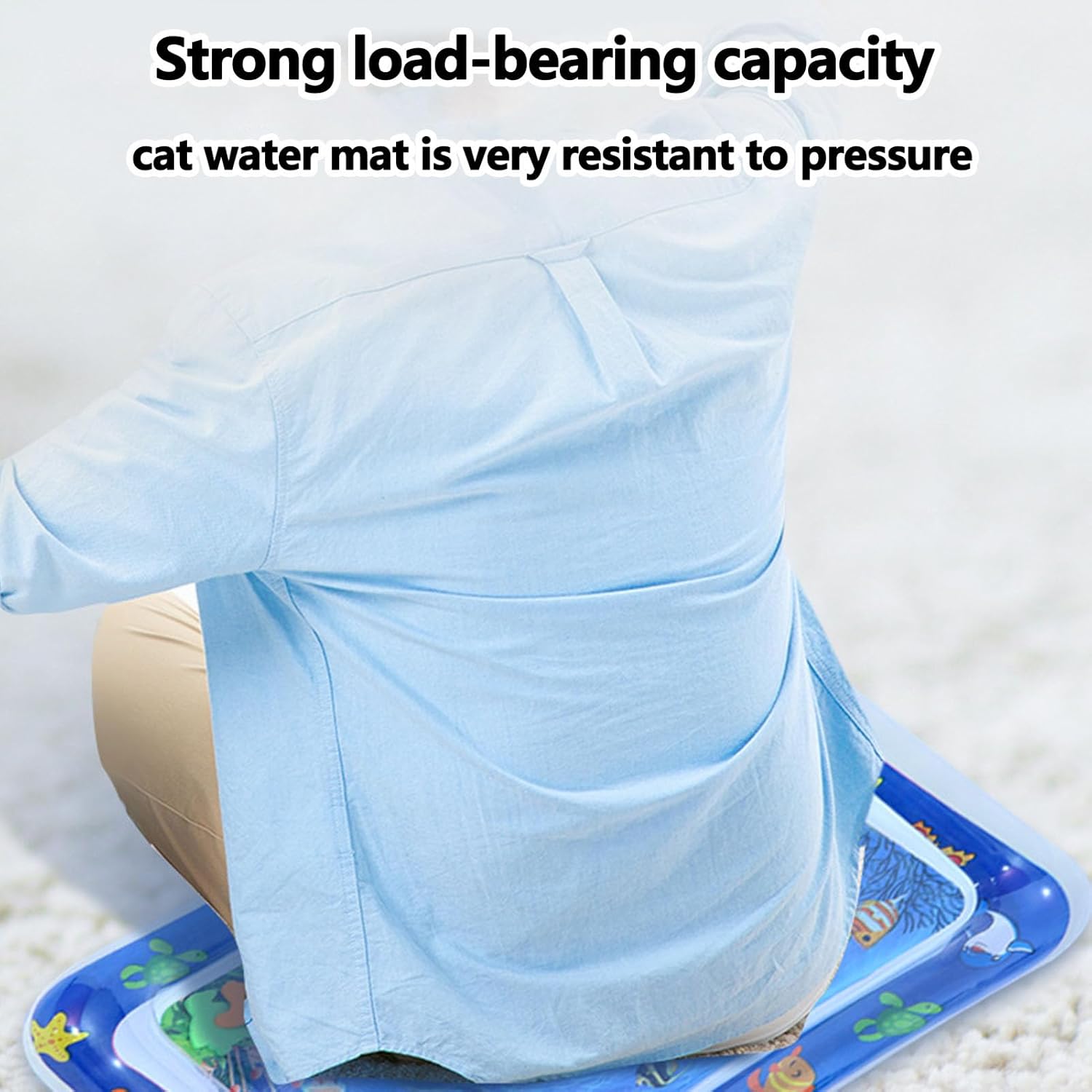 review Pet Water Bed, Dog Water Bed, Pet Water Bed for Dogs, Water Bed for Cats, Thickened Water Bed for Cats, Cool Comfort Inflatable Tummy Time Water Mat for Indoor Pets (Blue, Octopus)