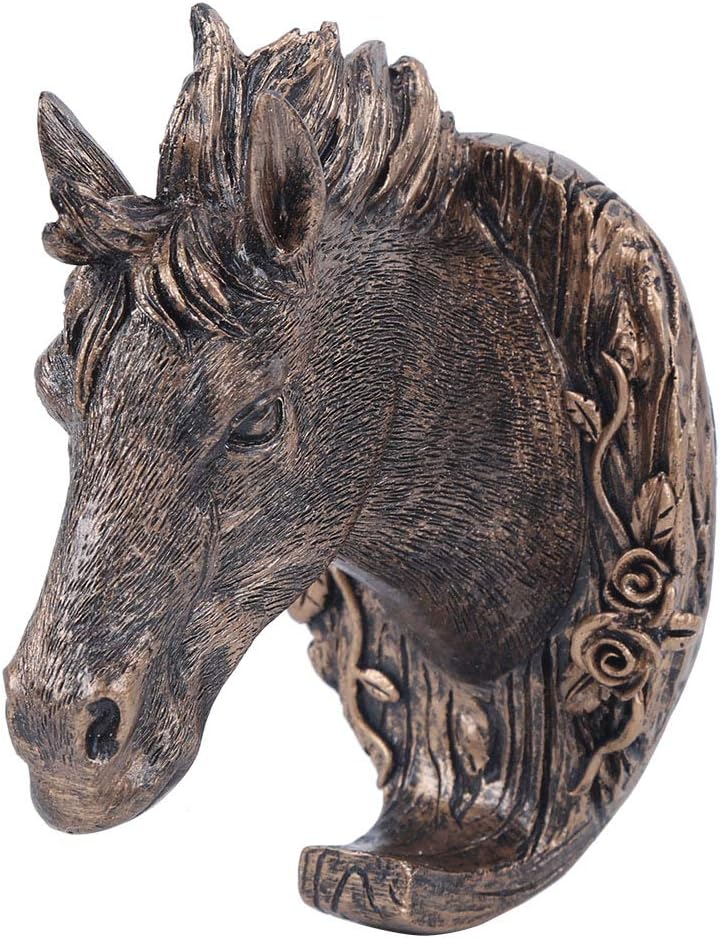 Yctze Adorable Animal Shaped Wall Mounted Hooks for Coat and Hat Hanging, Decor for Bathroom & Bedroom Without Animal Coat Hooks (Horse (Antique Gold))