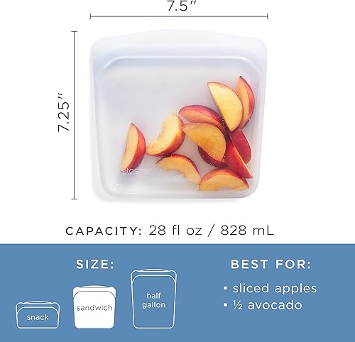 Miniatura 2 de Stasher Bolsa de silicona reutilizable de alta calidad para almacenamiento de alimentos, océano profundo, microondas, al vacío, apta para