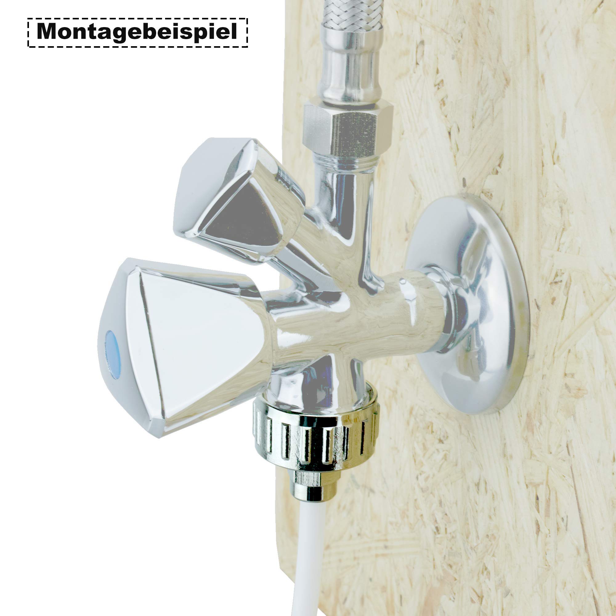 Kühlschrank Wasseranschluss - Komplettset mit 5m Schlauch und Adapter aus Messing (verschromt)