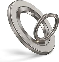 SYNCWIRE Magnetic Phone Ring Holder for MagSafe, Magnetic Phone Grip Ring Stand Finger Kickstand with Dual Sided Magnetic Compatibility for iPhone 17 16 Pro Max 15 14 13 12, Android, Titanium Color