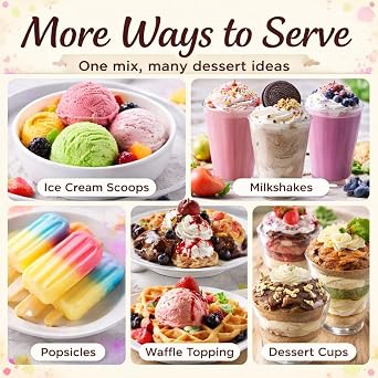 6 Flavors Ice Cream Mix Pack - DIY Professional Quality, Homemade/Bakery Supplies, 100g X Bags, Smooth & Creamy Texture, No Maker