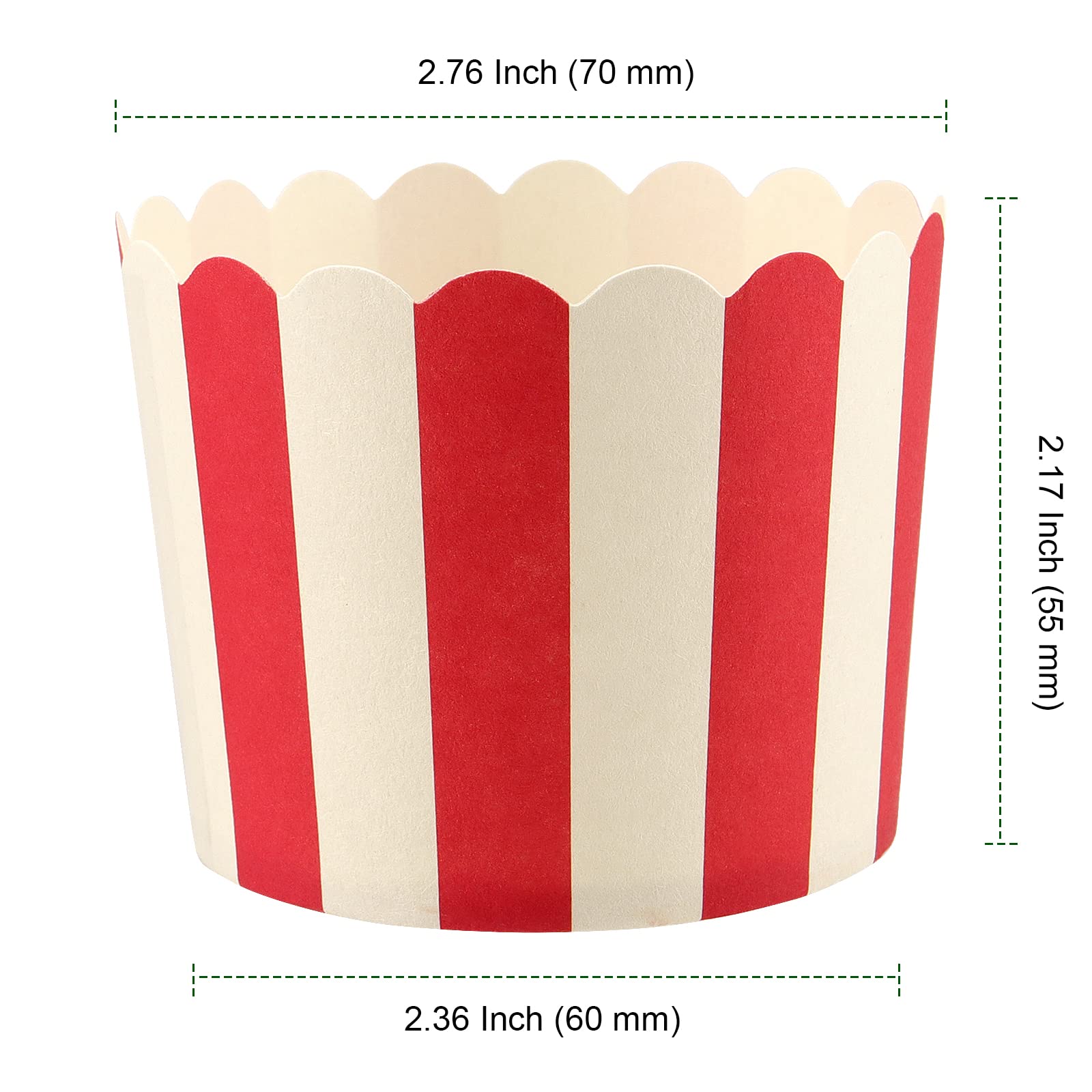 Lot 200 Mini Moules à Muffins Papier Rouge Et Blanc – 7x6x5,5 Cm – Idéal Cupcakes, Anniversaires, Glaces & Desserts