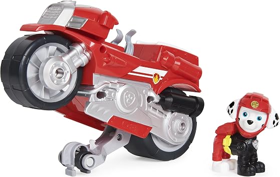 PAW PATROL Moto Pups Motorcycles | Pull Back Motor and Characters, FigureMarshall