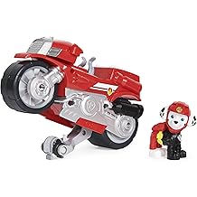 Moto Pups Marshall&rsquo;s Deluxe Pull Back Motorcycle Vehicle with Wheelie Feature and Toy Figure