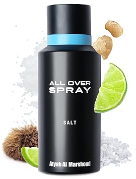 ATYAB AL MARSHOUD Salt All Over Spray 125 mL - Long-Lasting Up to 24 Hours, Unisex Body Mist, Refreshing Lime & Sea Salt Scent with Musk, Premium Body Spray for Women & Men