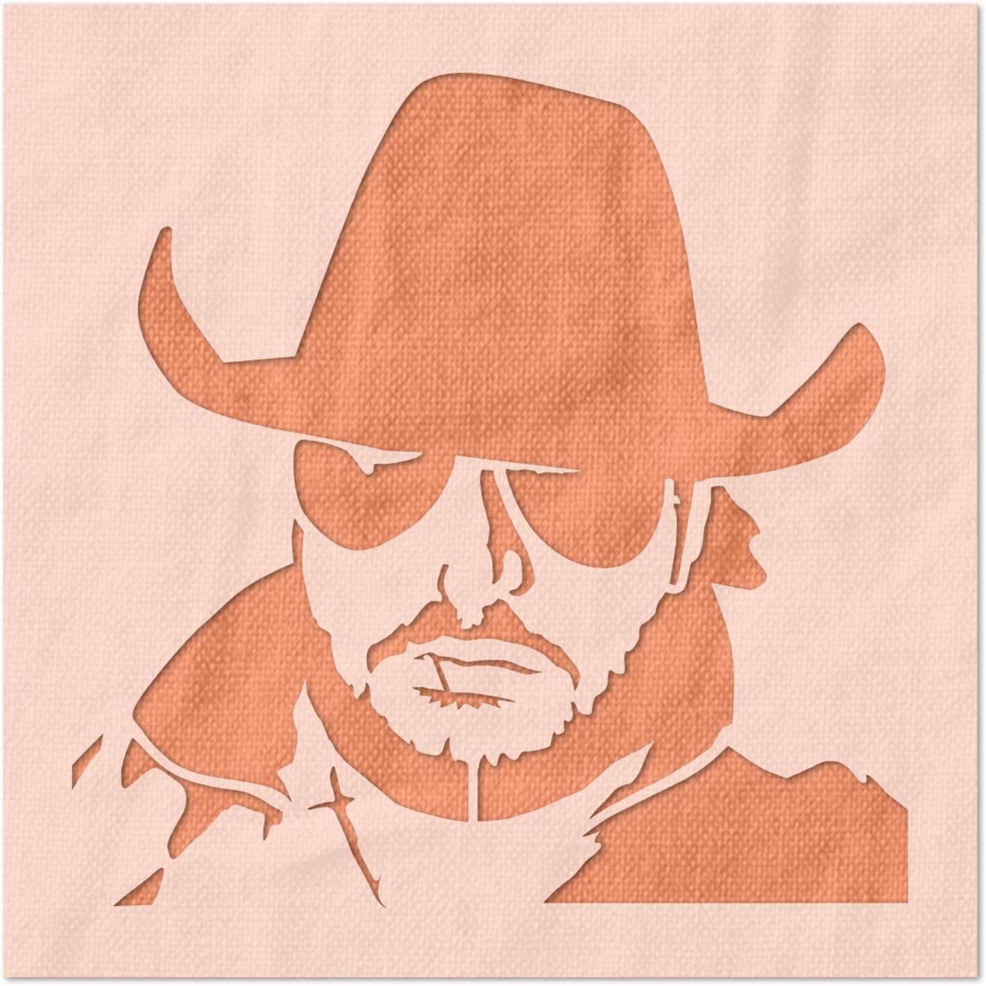 Stencil Stop Cowboy Stencil - Reusable for DIY Projects, Painting, Drawing, Crafts - 14 Mil Mylar Plastic (18 x 18 inches)