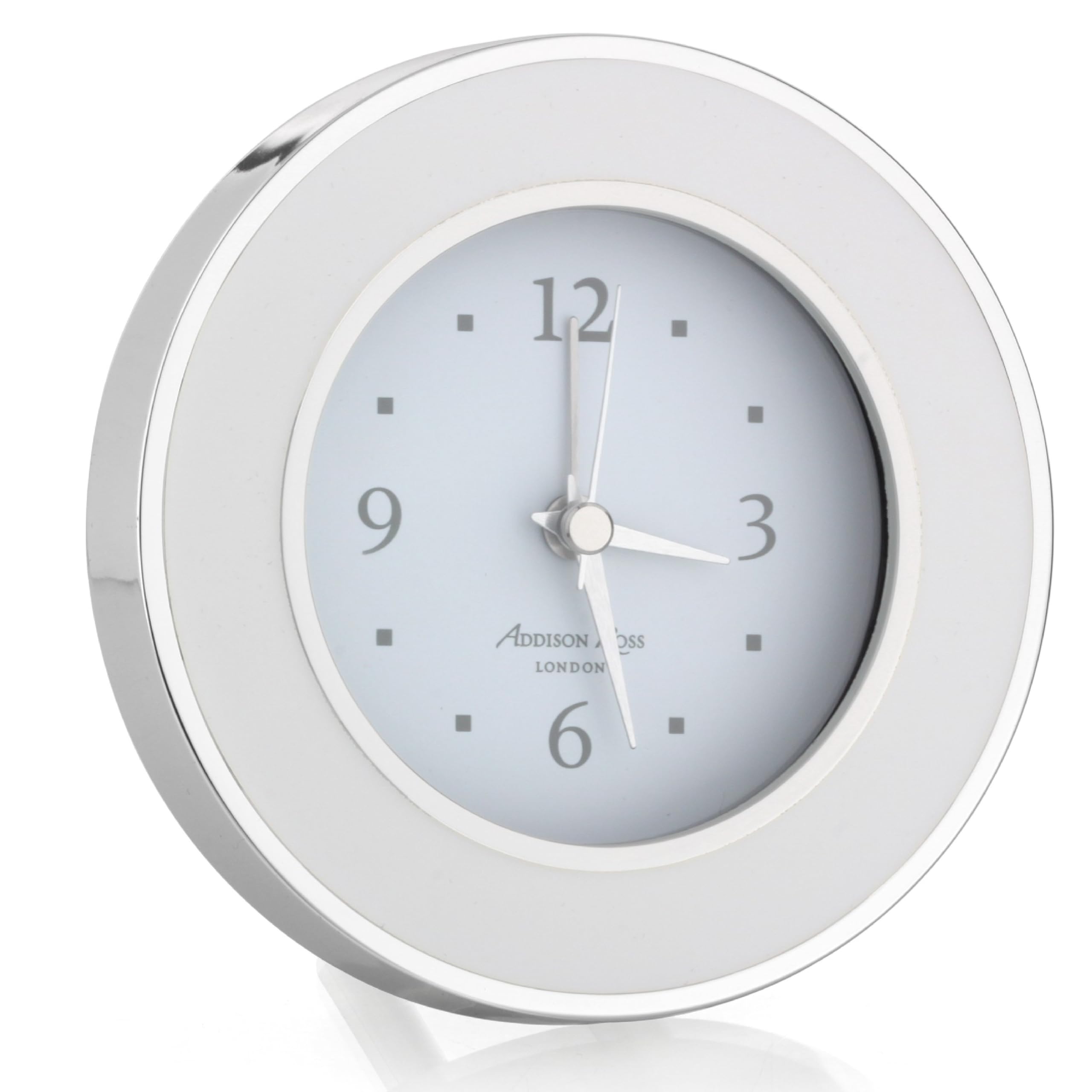 Addison Ross Ltd Uk White/Silver & Silent Alarm Clock