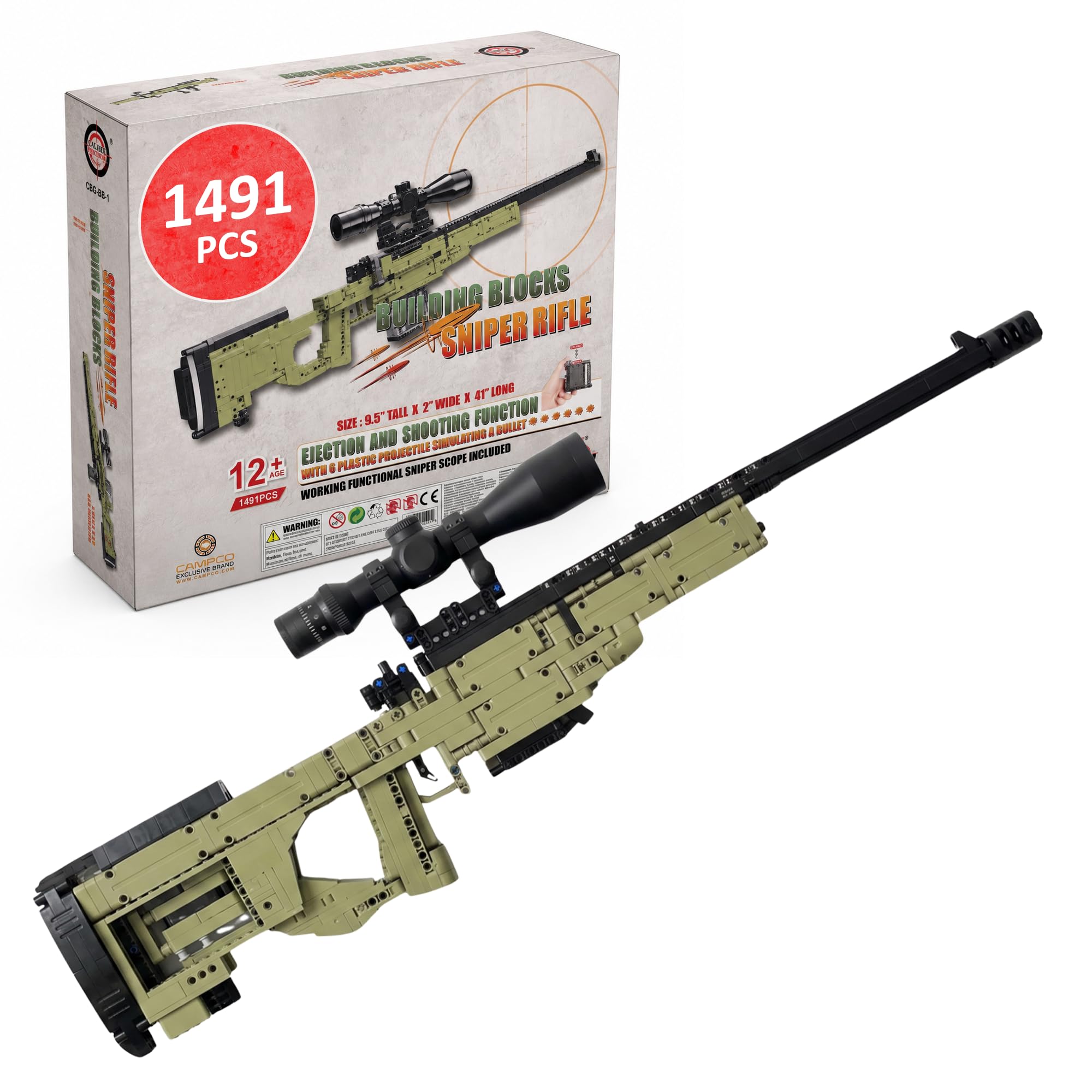 Amazon.com: CampCo Sniper Rifle Gun Building Blocks Blaster Kit
