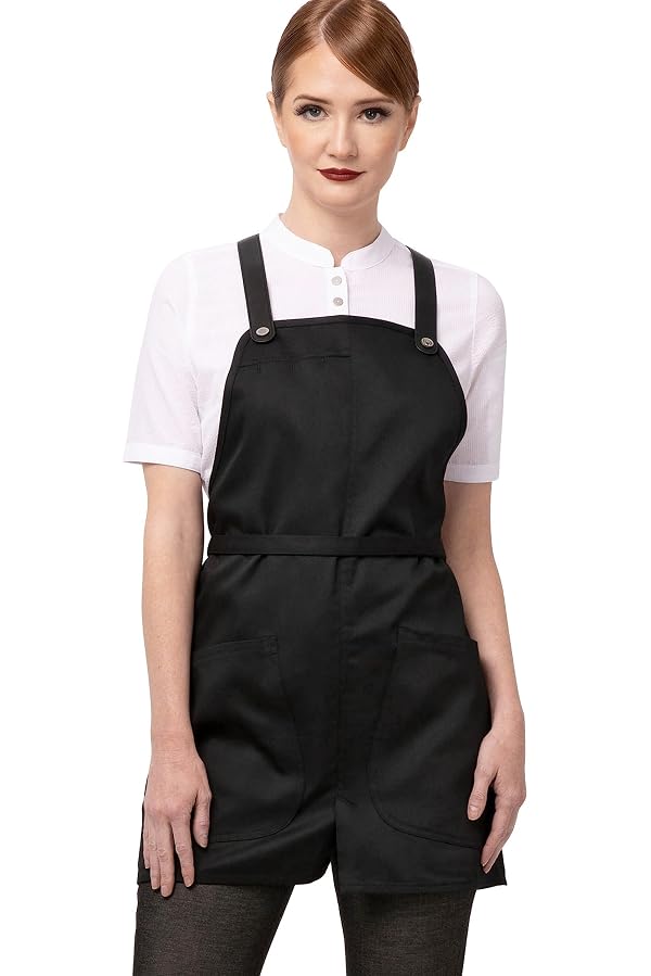 Chef Works Unisex Largo Short Bib Apron, Black by Chef Works - Used condition - US$27.72