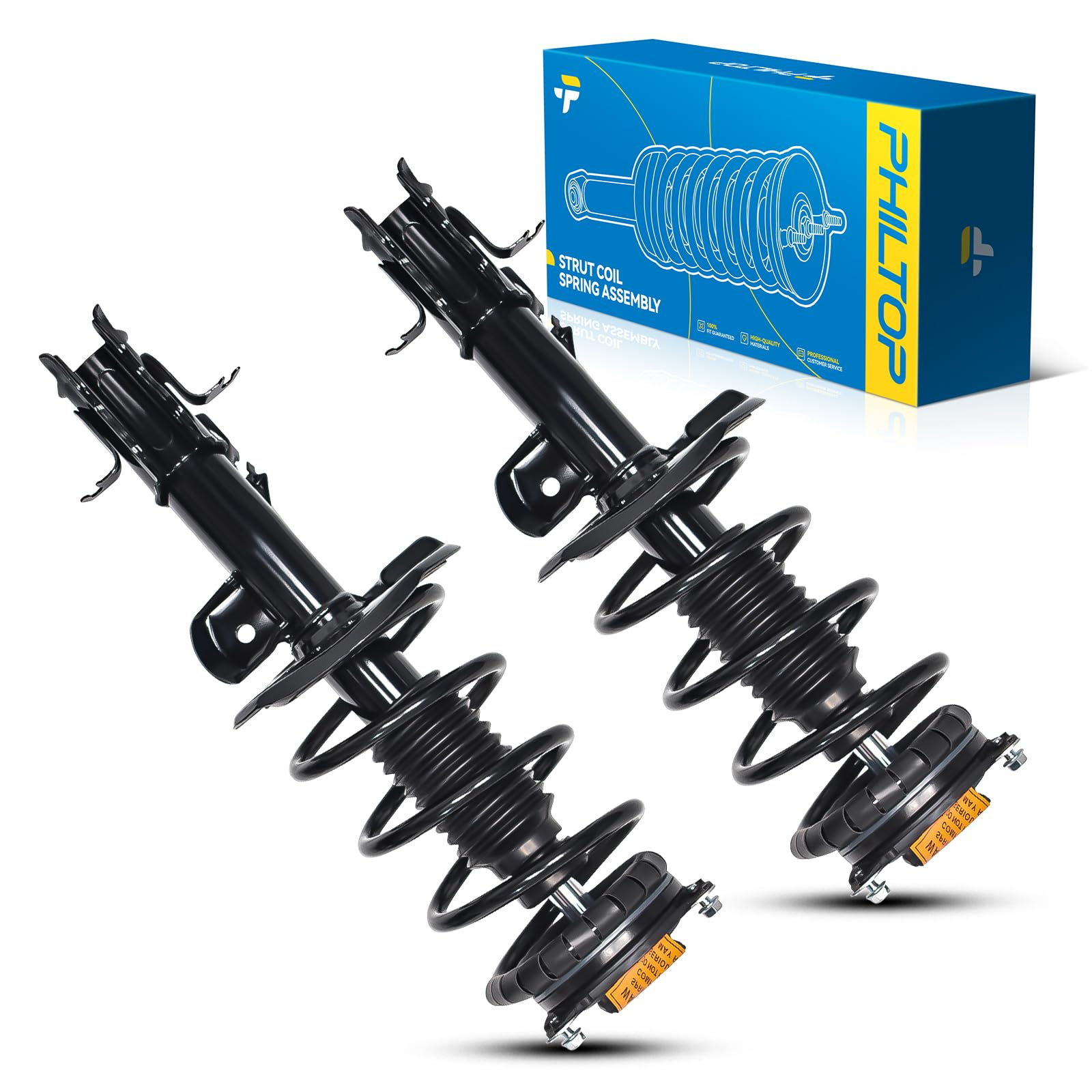 TRQ Front Strut & Coil Spring Assembly Set For 2013-2019 Nissan Sentra - Driver & Passenger Side, Pre-Assembled