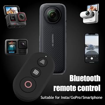Coverzone Aksiyon Kamerası Uzaktan Kumanda DJI OSMO 360/Action 4/5 Pro/6 ile Uyumlu 40mAh Batarya 25m Çalışma Mesafesi 1.5 Saat Şarj Süresi - Pratik ve Hızlı Kontrol, Siyah