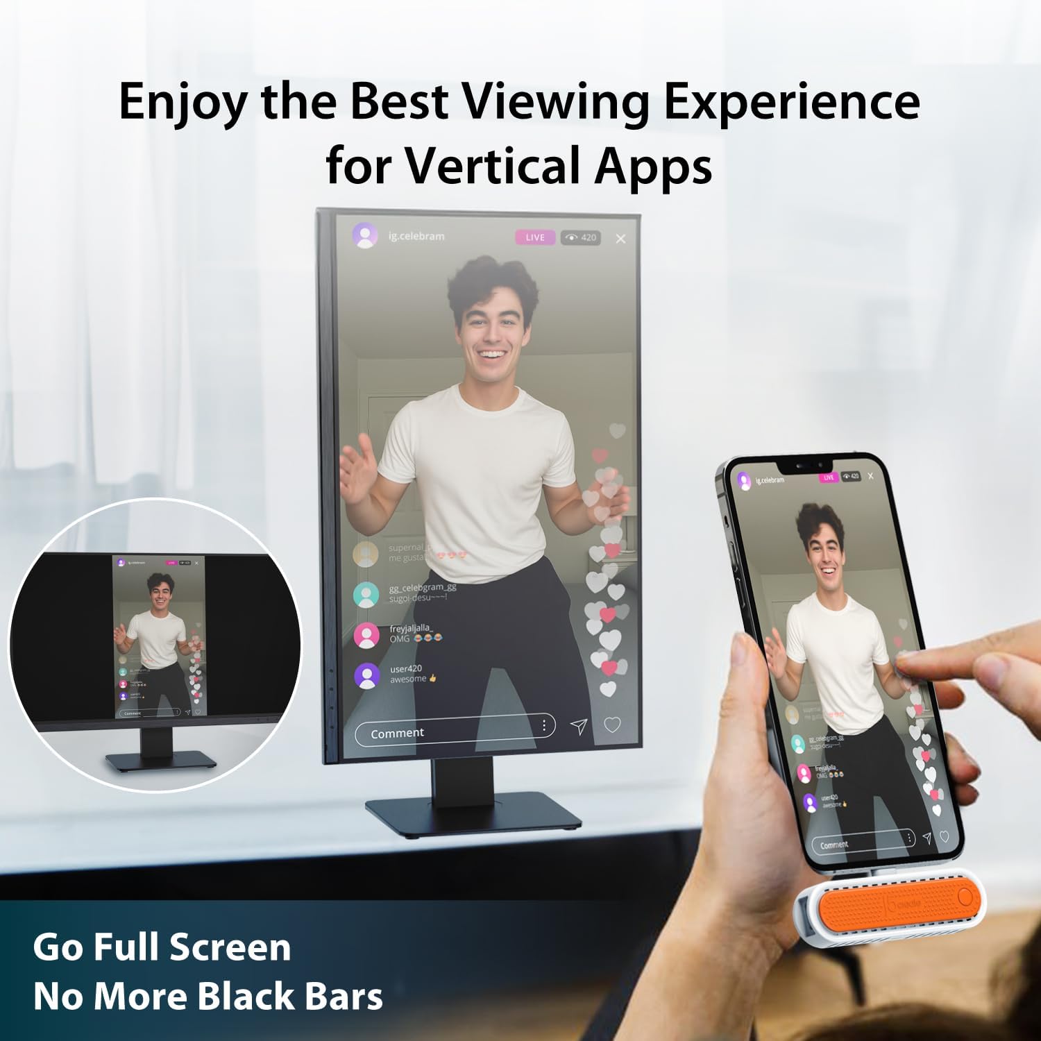 j5create ScreenCast Mini Duo Type-C Wireless HDMI Transmitter and Receiver, Plug&Play 1080p@60Hz Low Latency 5G+2.4G Output for Streaming from Phone/Tablet to TV (JVAW60)