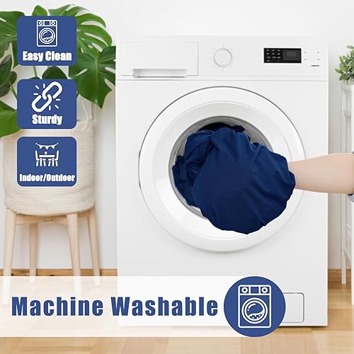 Miniatura 6 de Mantel redondo de elastano, elástico ajustable impermeable para mesas de 45 a 56 pulgadas, mantel de picnic elástico lavable para campamento,