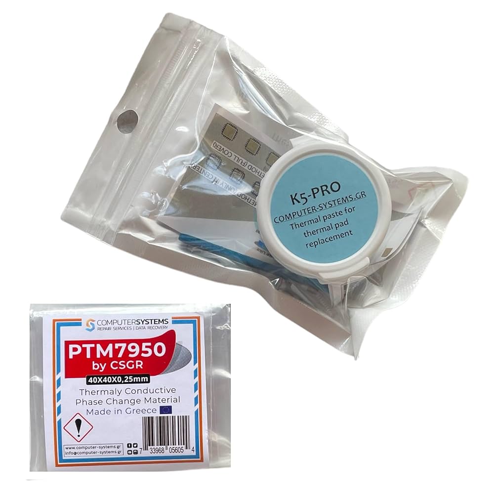 Amazon | CSGR PTM7950 40x40x0.25mm 相変化素材 & K5 PRO 20g